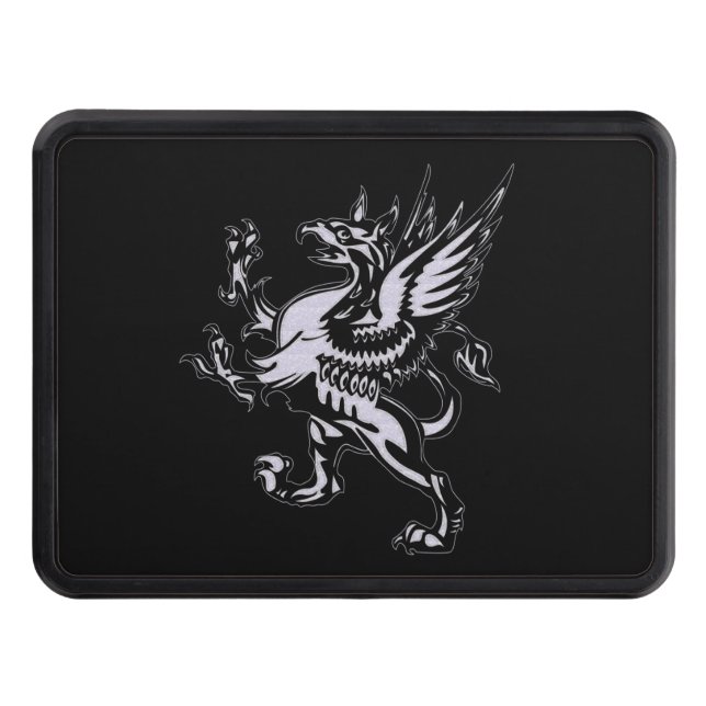 Mythical Fantasy White Griffin Trailer Hitch Cover (Front)