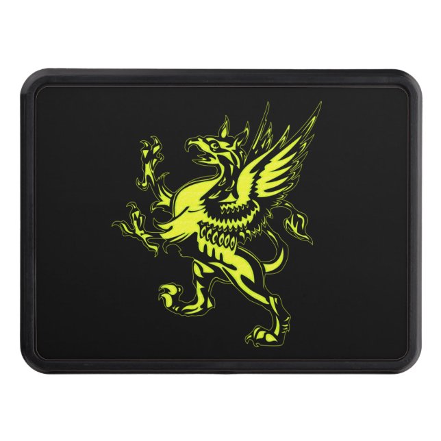 Mythical Fantasy Yellow Griffin Trailer Hitch Cover (Front)