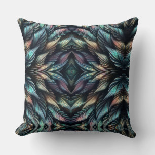 Mythical Feathers Throw Pillow