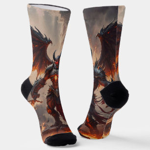 Mythical Fiery Demon Socks
