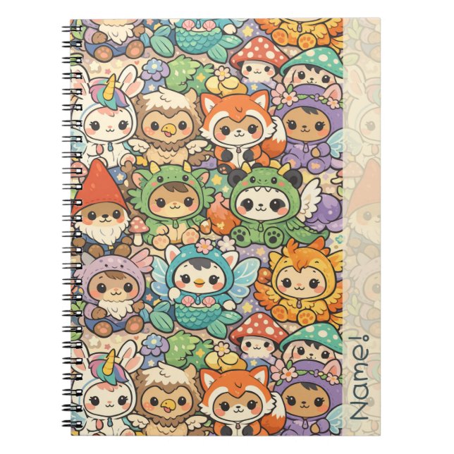 Mythical Friends Parade | Cute Pastel Magic Custom Notebook (Front)