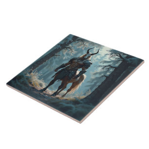 Mythical Horse-Headed Centaur in the Woods Tile