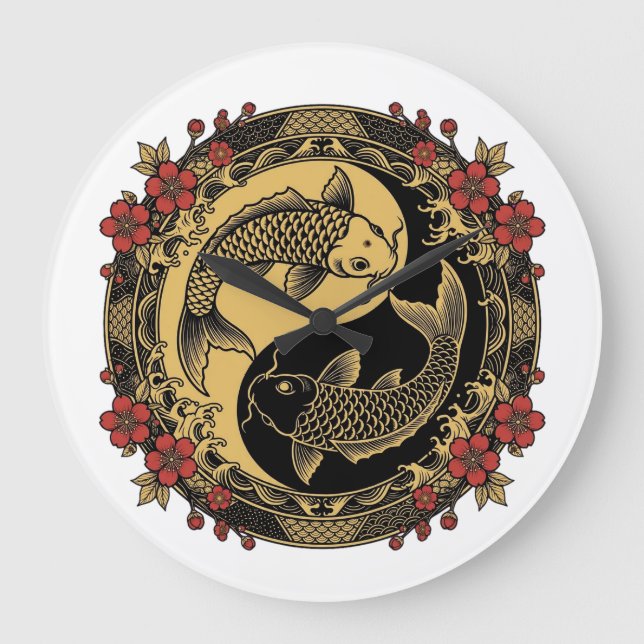 Mythical Imperial Chinese Dragon Relief Round Orna Large Clock (Front)
