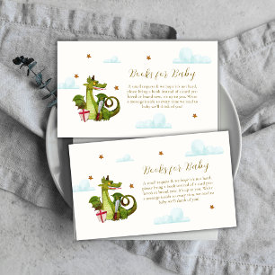 Mythical Little Dargon Books For Baby Shower Enclosure Card