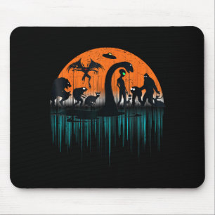 Mythical Loch Ness Bigfoot Mothman Aliens Funny Cr Mouse Pad