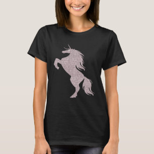 Mythical Magical Rose Pink Rearing Unicorn T-Shirt