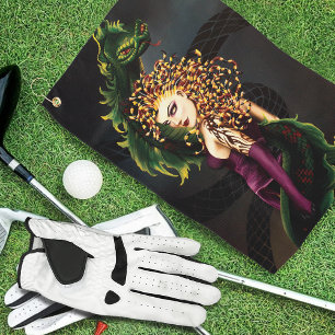 Mythical Medusa Greek Mythology Snake Gorgon Golf Towel