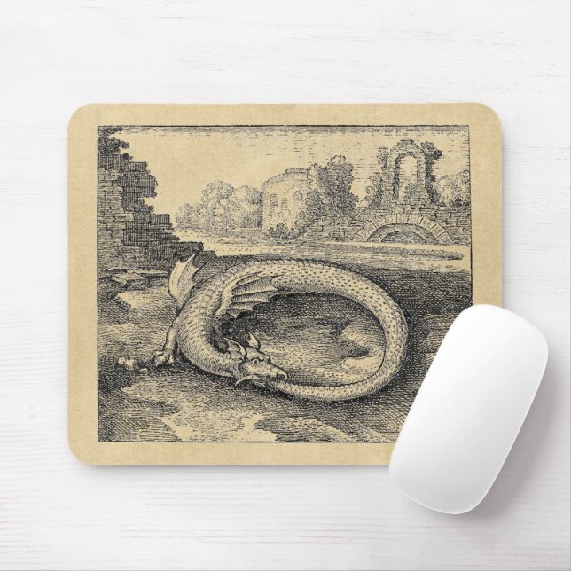 Mythical Ouroboros Dragon Mouse Pad (With Mouse)
