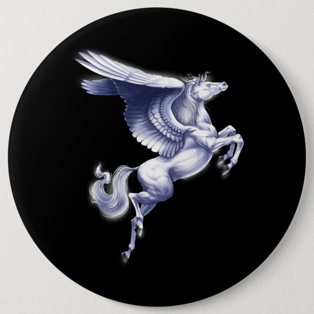 Mythical Pegasus 6 Inch Round Button (Front)