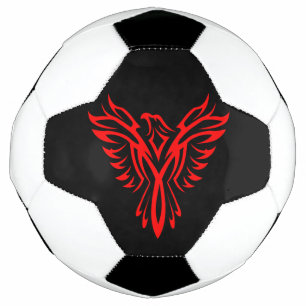 Mythical Phoenix Bird Rising Logo (Red) Soccer Ball