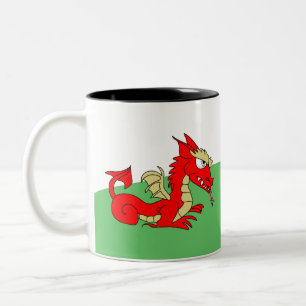 Mythical Red Wyvern Two-Tone Coffee Mug