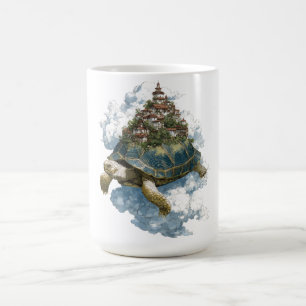 Mythical Sky Tortoise Carrying a Floating City Coffee Mug