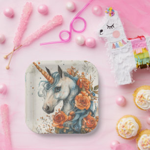 Mythical Unicorn Paper Plate
