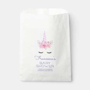 Mythical Watercolor Unicorn Flowers Baby Shower Favour Bag