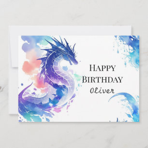 Mythical Whimsical Dragon Birthday Card