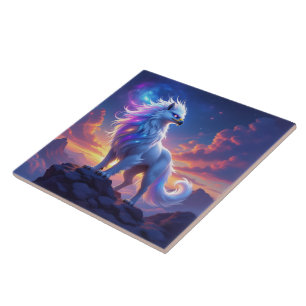 Mythical White Griffin on Top of the World Tile