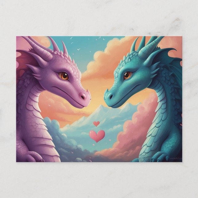*~* Mythique AP48 Invitation PHOTO Dragon Couple L (Devant)