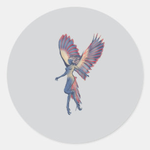 Mythological beast flying Harpy Classic Round Sticker