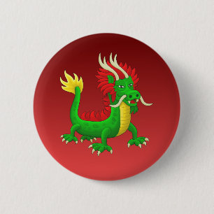 Mythological Chinese Dragon 2 Inch Round Button