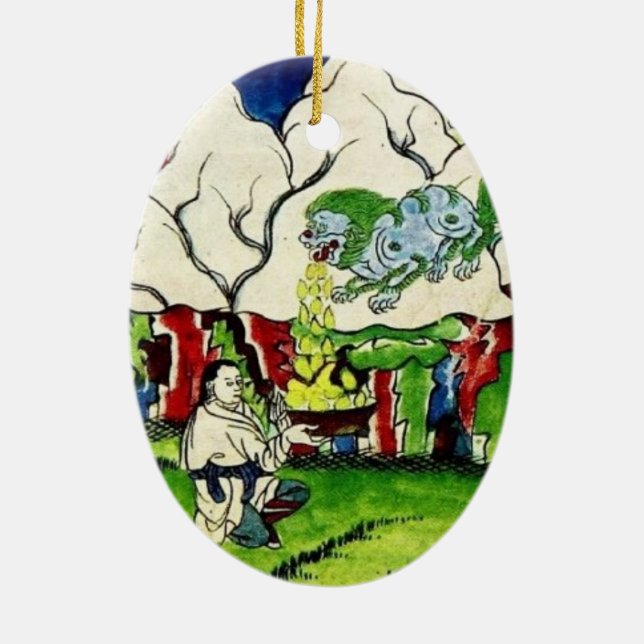 Mythological Dragon Ceramic Ornament (Back)