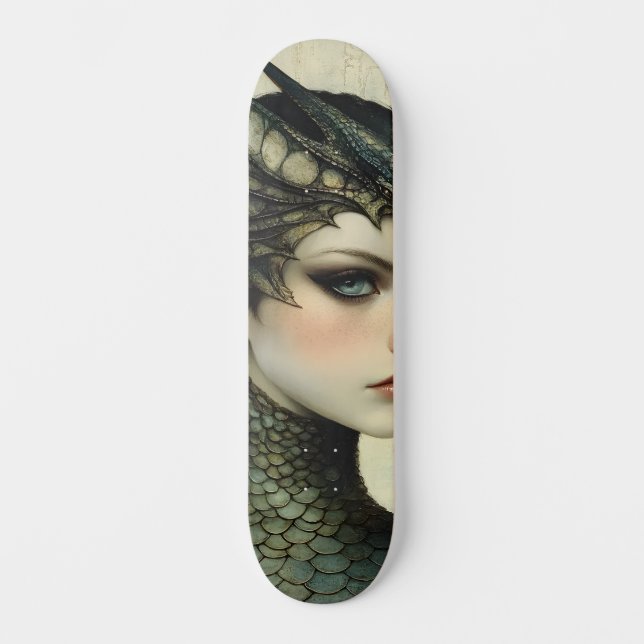 Mythological Dragon Nymph Girly Skate Deck (Front)