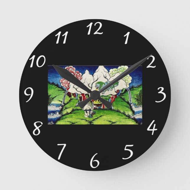 Mythological Dragon Round Clock (Front)