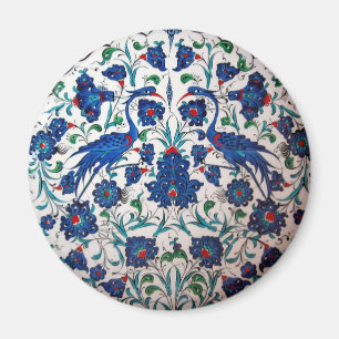 Mythological Heron Bird Pattern Tile Art Magnet