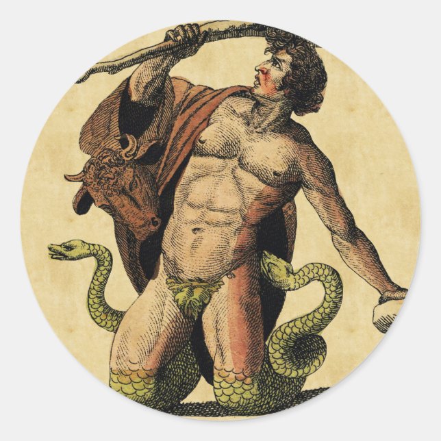 Mythology Educational Plate Classic Round Sticker (Front)