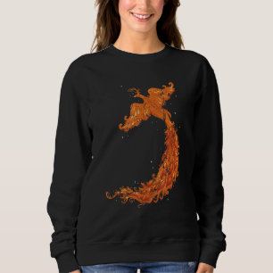 Mythology Flying Mythical Fire Bird Phoenix Distre Sweatshirt