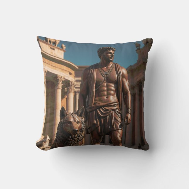 Myths & Legends: Romulus and Remus Throw Pillow (Front)