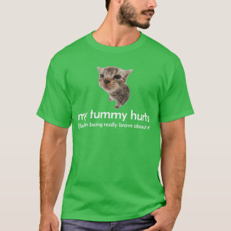 Myummy Hurts But Im Being Brave About It Funny Cat T-Shirt