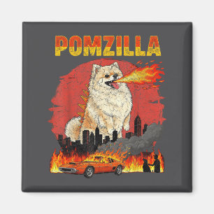Mzilla Meranian Dog Vintage Monster M Dog Lover  Magnet