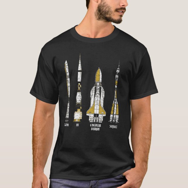 N1 Proton Soyuz Buran Rocket Soviet Union Space Sp T-Shirt (Front)