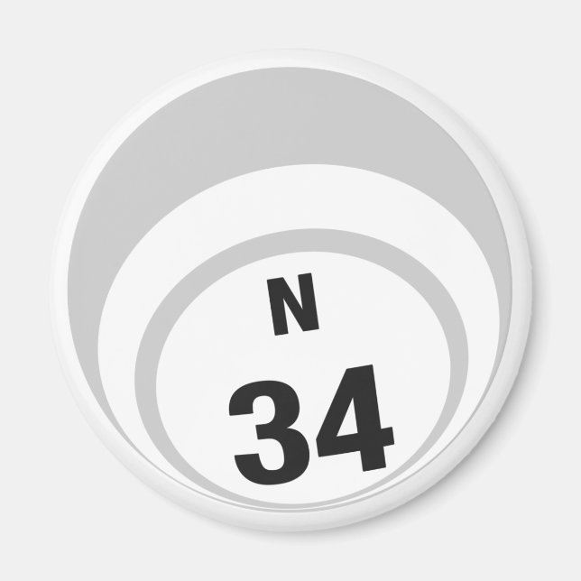 N34 aimant frigo à bille de bingo (Devant)