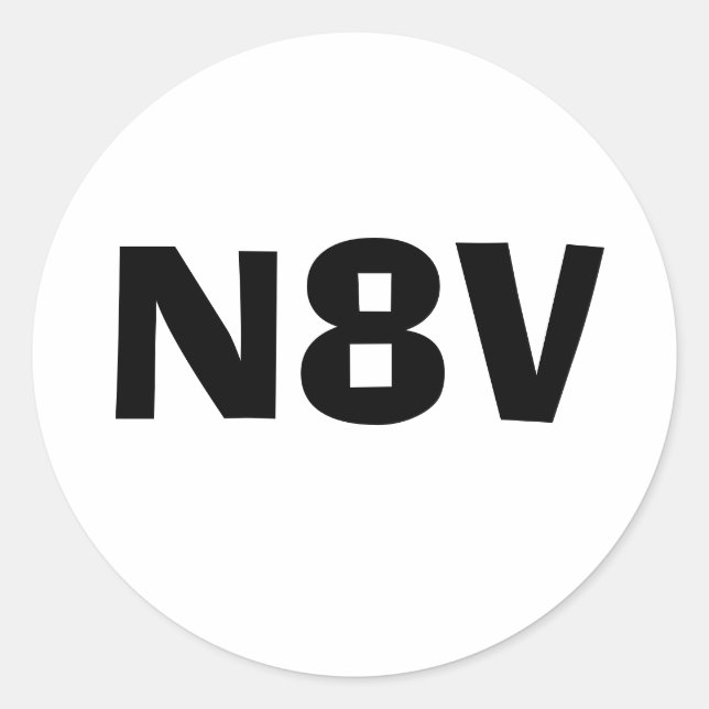 N8V decal Classic Round Sticker (Front)