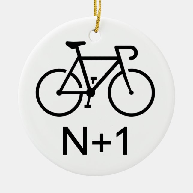 N+1 Bike Ceramic Ornament (Front)
