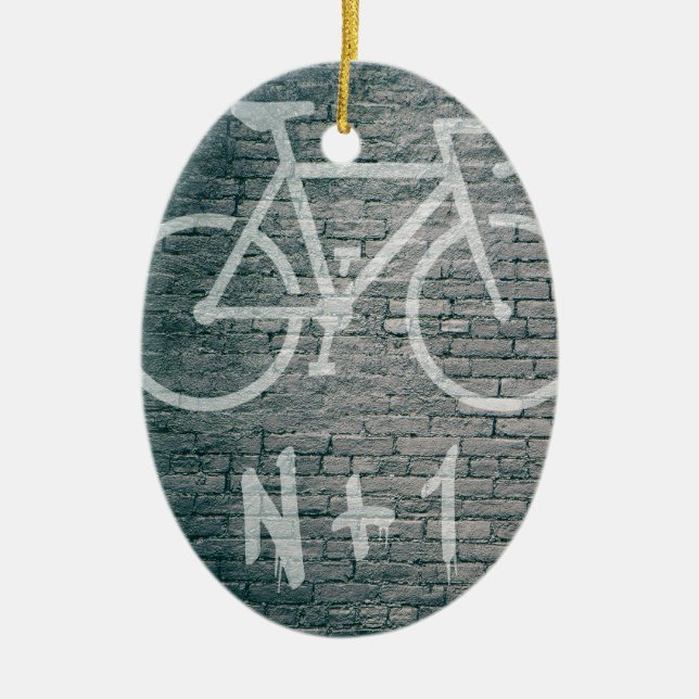 N+1 Bike Graffiti Ceramic Ornament (Front)