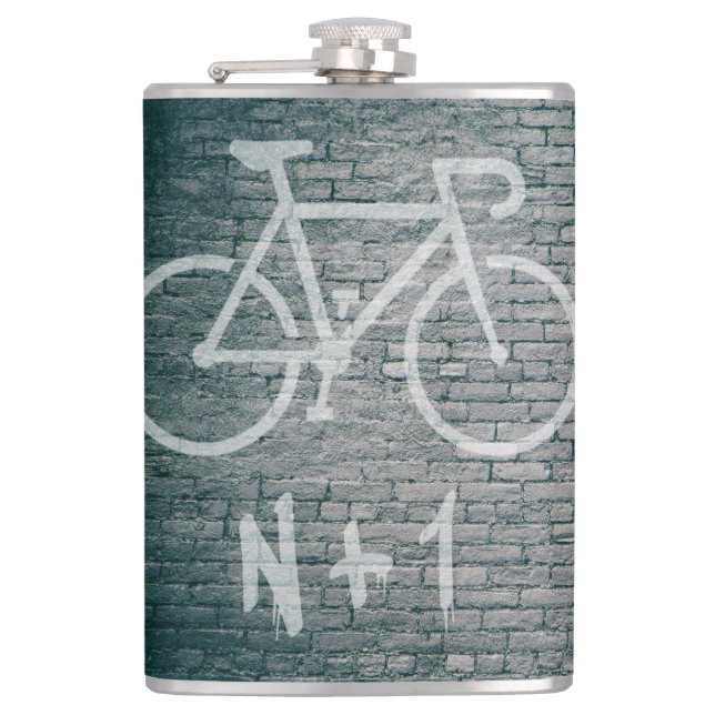 N+1 Bike Graffiti Hip Flask (Front)