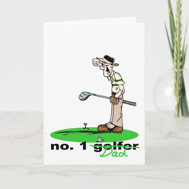 N° 1 Carte de Fête des pères Golfer Dad (Devant)