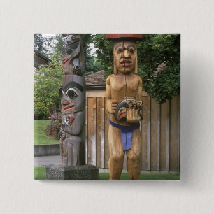 N.A., Canada, British Columbia, Vancouver 2 Inch Square Button