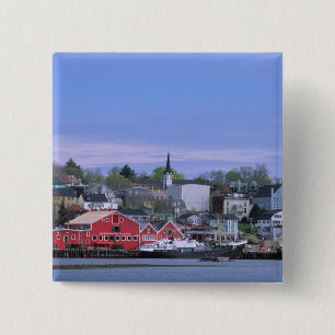 N.A. Canada, Nova Scotia. A view of Lunenburg, a 2 Inch Square Button