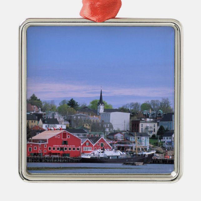 N.A. Canada, Nova Scotia. A view of Lunenburg, a Metal Ornament (Front)
