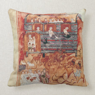 N.A.L 2334 fol.10v Noah's Ark, from 'De Tours Pent Throw Pillow