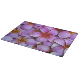 N.A., USA, Maui, Hawaii. Pink Plumeria blossoms. Cutting Board