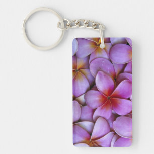 N.A., USA, Maui, Hawaii. Pink Plumeria blossoms. Keychain