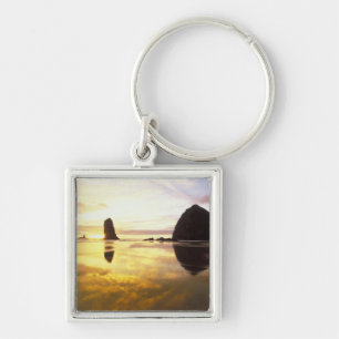 N.A., USA, Oregon, Cannon Beach Sunset with Keychain