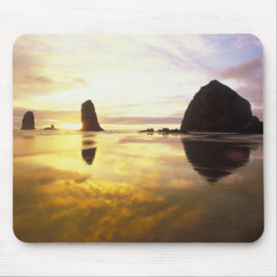 N.A., USA, Oregon, Cannon Beach Sunset with Mouse Pad