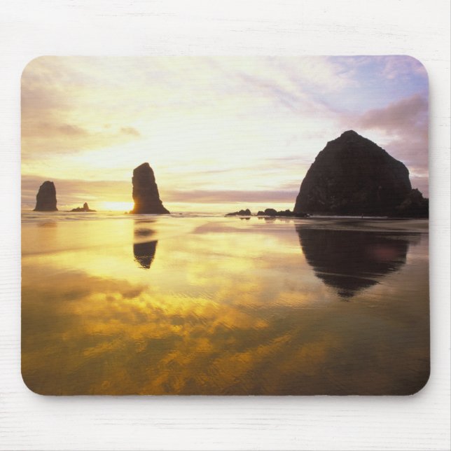 N.A., USA, Oregon, Cannon Beach Sunset with Mouse Pad (Front)