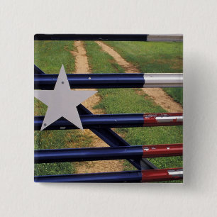 N.A., USA, Texas, Lake Buchanan, Texas flag 2 Inch Square Button