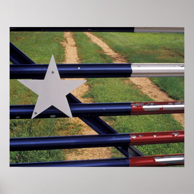 N.A., USA, Texas, Lake Buchanan, Texas flag Poster (Front)